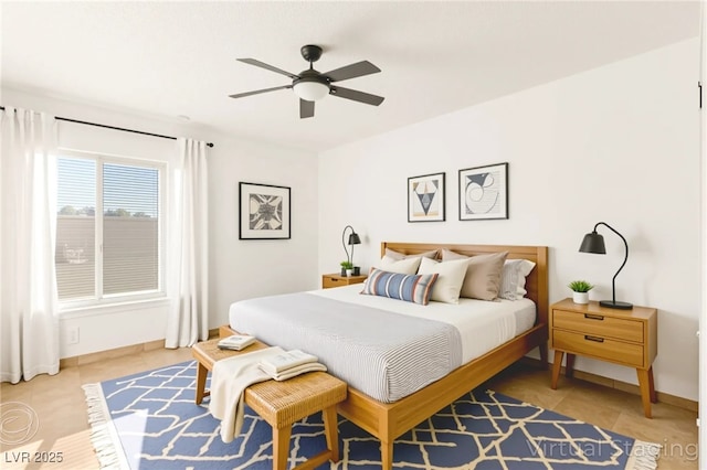 3668 Villa Knolls E Dr, Las Vegas, NV 89120 - bedroom featuring light tile patterned floors and ceiling fan