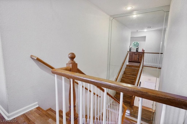9357 Golden Timber Ln, Las Vegas, NV 89117 - staircase featuring baseboards and wood finished floors