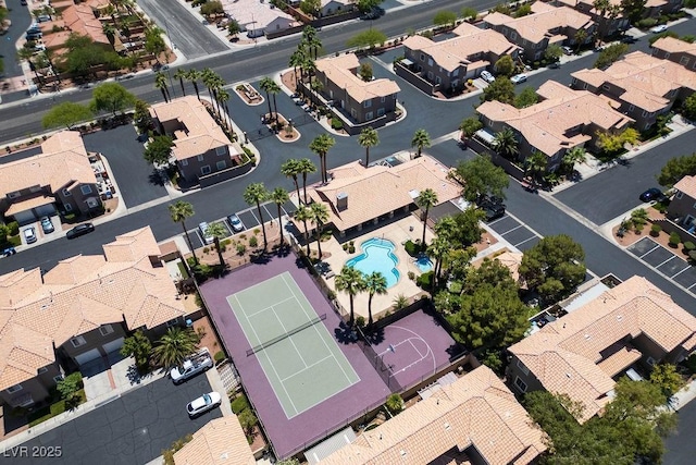 9357 Golden Timber Ln, Las Vegas, NV 89117 - aerial view of residential area with a pool