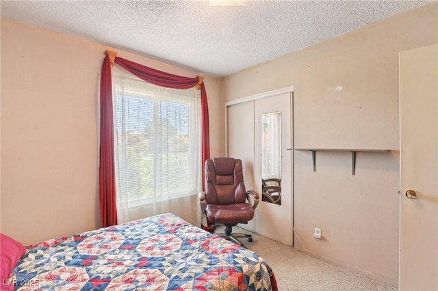 4027 Maple Hill Rd, Las Vegas, NV 89115 - bedroom with carpet floors, a textured ceiling, and a closet