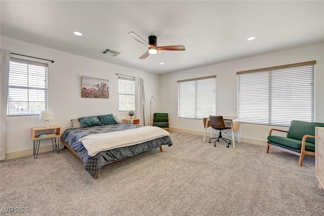 189 Andada Dr, Henderson, NV 89012 - bedroom featuring carpet, recessed lighting, and ceiling fan