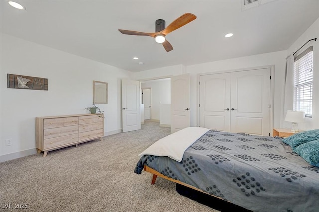 189 Andada Dr, Henderson, NV 89012 - carpeted bedroom featuring recessed lighting and a ceiling fan