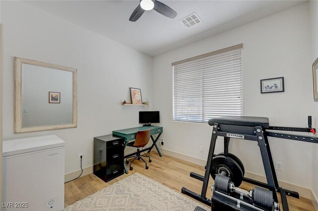 189 Andada Dr, Henderson, NV 89012 - office space with a ceiling fan and wood finished floors