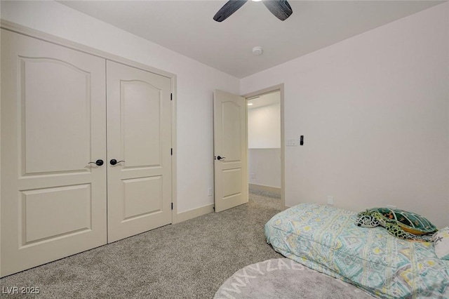 189 Andada Dr, Henderson, NV 89012 - bedroom featuring carpet, a closet, and a ceiling fan