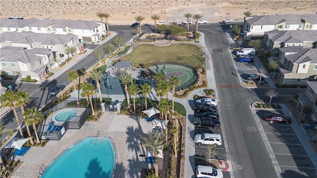 12237 Plum Mist Ct Unit 4, Las Vegas, NV 89183 - aerial view of property's location with a pool area and nearby suburban area
