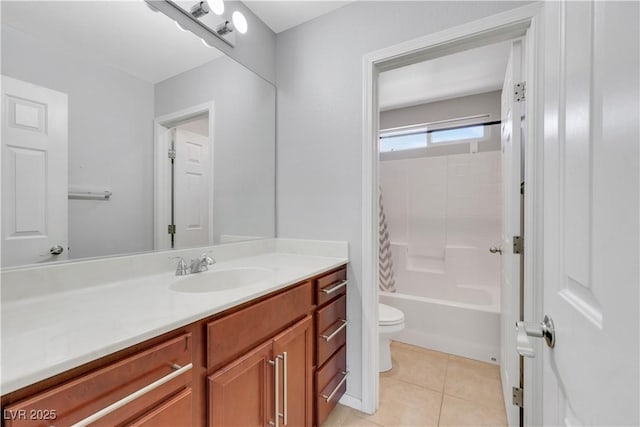 6678 Crystal Run Ln, Las Vegas, NV 89122 - bathroom with vanity, shower / bath combination with curtain, and tile patterned flooring