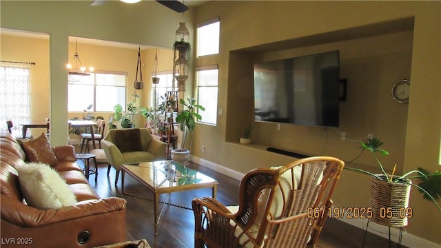 1504 Andrew David Ave, North Las Vegas, NV 89086 - living room with plenty of natural light, wood finished floors, and ceiling fan
