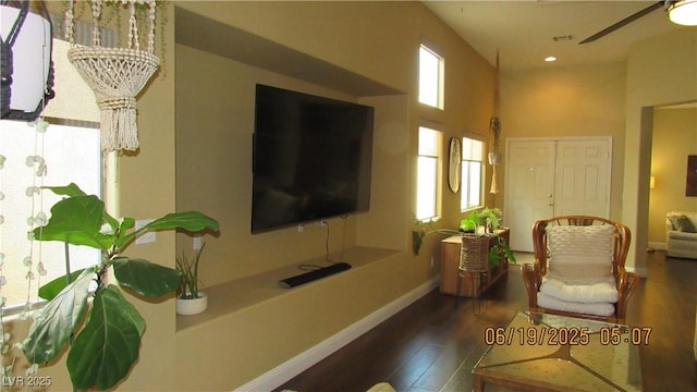 1504 Andrew David Ave, North Las Vegas, NV 89086 - living area featuring wood finished floors, recessed lighting, and a ceiling fan