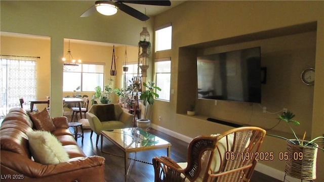 1504 Andrew David Ave, North Las Vegas, NV 89086 - living room featuring wood finished floors and ceiling fan