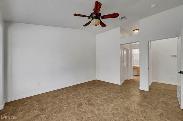 2059 Joy View Ln, Henderson, NV 89012 - unfurnished bedroom featuring lofted ceiling and a ceiling fan