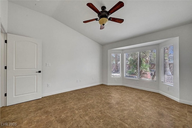 2059 Joy View Ln, Henderson, NV 89012 - unfurnished room featuring vaulted ceiling and a ceiling fan