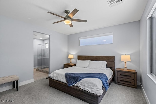 9785 Granite Mesa St, Las Vegas, NV 89141 - bedroom with carpet floors, ensuite bath, and ceiling fan