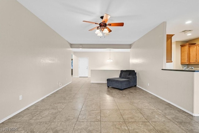 3720 Tack St, Las Vegas, NV 89122 - unfurnished room featuring ceiling fan, light tile patterned floors, and recessed lighting