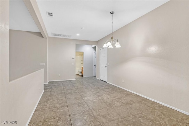 3720 Tack St, Las Vegas, NV 89122 - unfurnished room featuring a chandelier and recessed lighting
