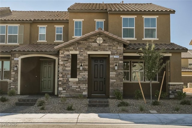 3240 Avernus Ave, Henderson, NV 89044 - multi unit property featuring a tiled roof, stone siding, and stucco siding