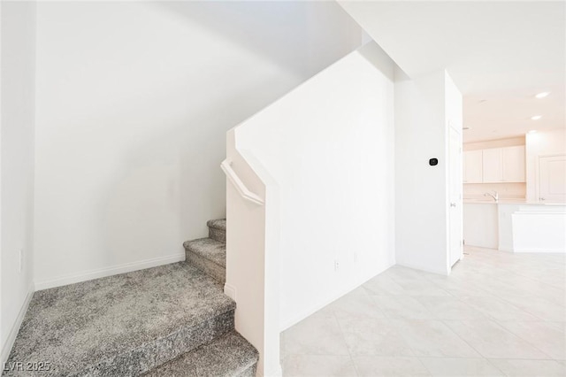 3240 Avernus Ave, Henderson, NV 89044 - staircase featuring recessed lighting and tile patterned flooring