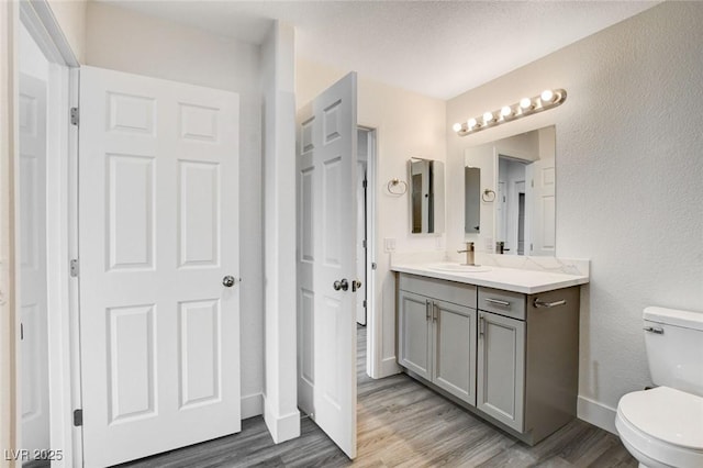6346 Azurelyn Ave, Las Vegas, NV 89122 - bathroom with vanity, wood finished floors, and a textured wall
