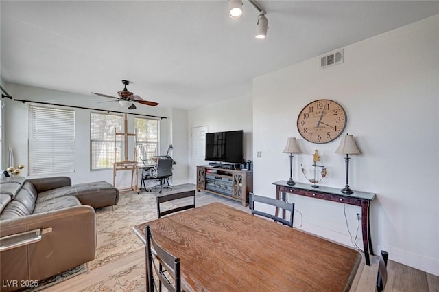 9975 Peace Way Unit 1024, Las Vegas, NV 89147 - living area featuring ceiling fan and wood finished floors