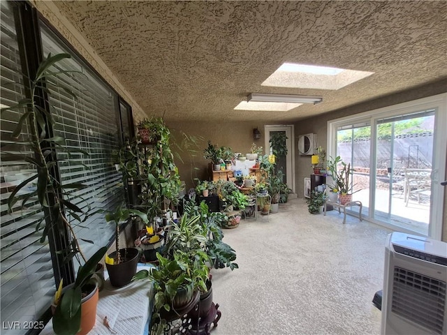 sunroom with a skylight