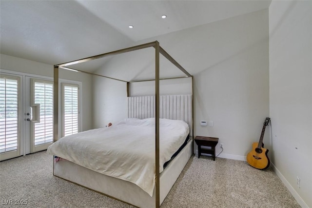 5133 Southern Hills Ln, Las Vegas, NV 89113 - carpeted bedroom with access to outside and lofted ceiling