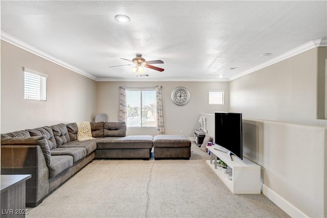 5516 Tantalum Ln, Las Vegas, NV 89122 - living room featuring ceiling fan, carpet, and crown molding