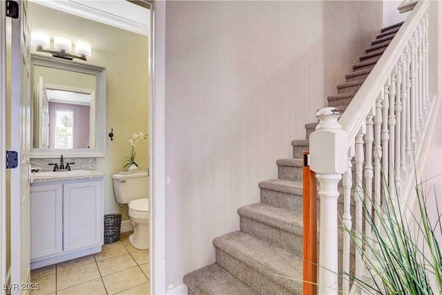 5516 Tantalum Ln, Las Vegas, NV 89122 - staircase featuring tile patterned flooring