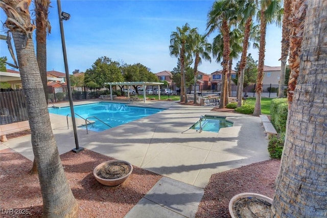 5516 Tantalum Ln, Las Vegas, NV 89122 - community pool featuring a pergola, a patio, and a residential view