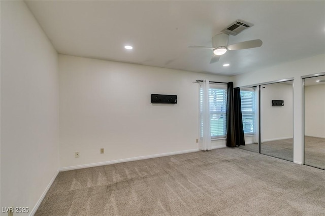3708 Lorraine Ln, Las Vegas, NV 89120 - unfurnished bedroom featuring multiple closets, carpet, recessed lighting, and a ceiling fan