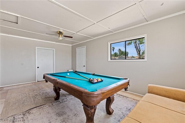 585 W Ingram Ave, Overton, NV 89040 - recreation room featuring billiards table and a ceiling fan