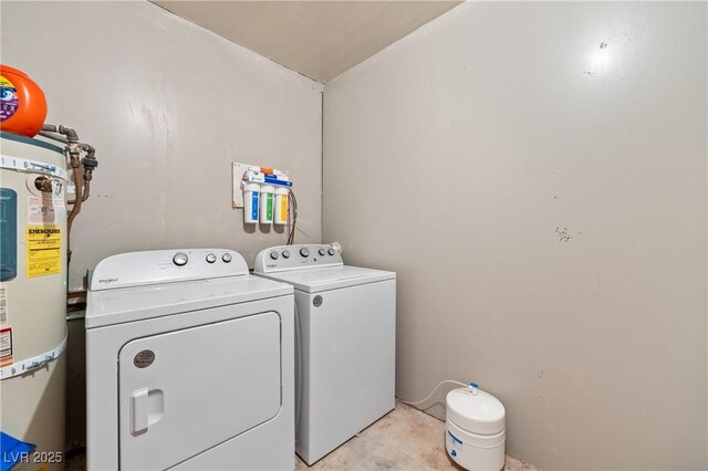 585 W Ingram Ave, Overton, NV 89040 - laundry area with washer and clothes dryer and water heater