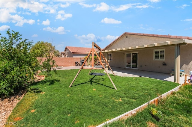 4837 River Splash Ave, Las Vegas, NV 89131 - fenced backyard with a patio