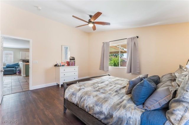 4837 River Splash Ave, Las Vegas, NV 89131 - bedroom with wood finished floors and ceiling fan