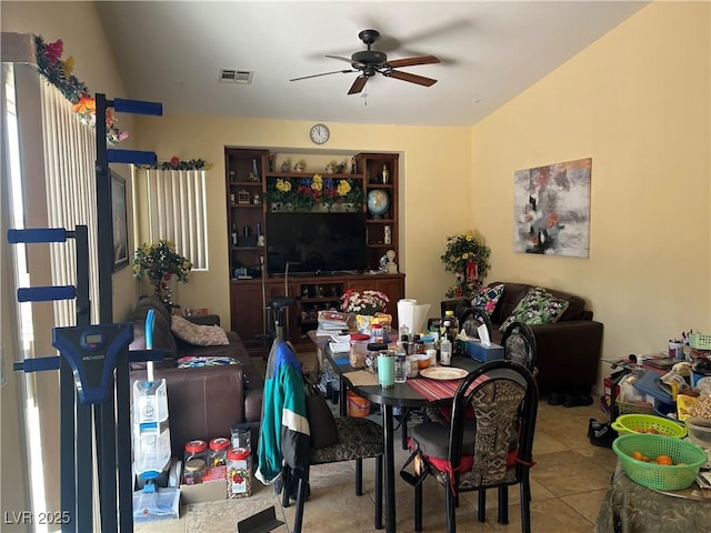 4620 Ventana Rey St, North Las Vegas, NV 89081 - tiled dining area featuring ceiling fan