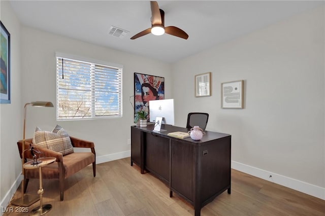 530 Sonoma Range St, Las Vegas, NV 89138 - office area featuring light wood-style flooring and a ceiling fan