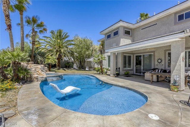 9905 Fox Springs Dr, Las Vegas, NV 89117 - view of pool featuring a patio area and a pool with connected hot tub