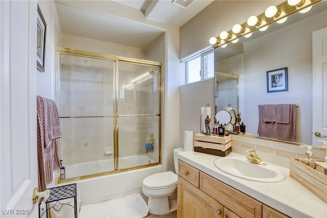 9905 Fox Springs Dr, Las Vegas, NV 89117 - full bath featuring vanity and shower / bath combination with glass door