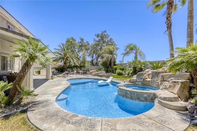 9905 Fox Springs Dr, Las Vegas, NV 89117 - view of pool with a patio area and a pool with connected hot tub