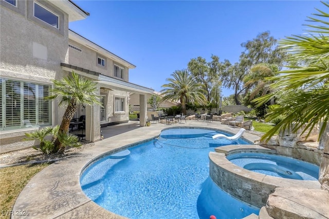 9905 Fox Springs Dr, Las Vegas, NV 89117 - view of pool featuring a patio area and a pool with connected hot tub