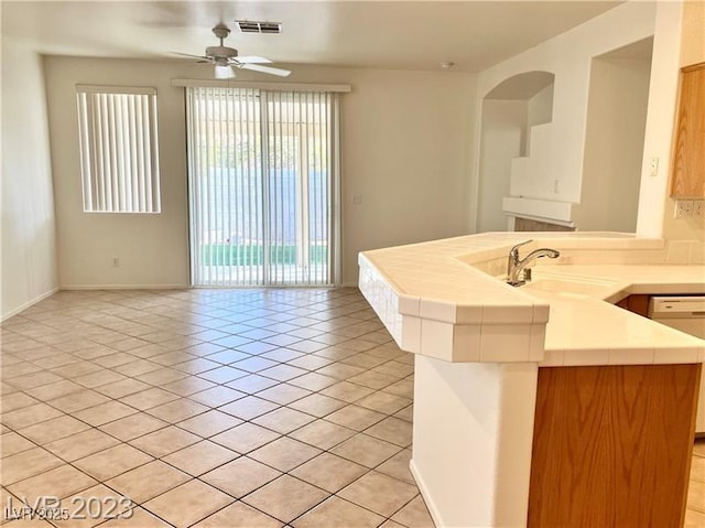 338 Brilliant Summit Cir, Henderson, NV 89052 - bathroom with ceiling fan and tile patterned flooring