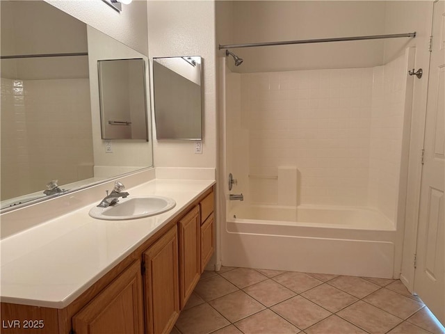 338 Brilliant Summit Cir, Henderson, NV 89052 - bathroom with vanity, washtub / shower combination, and tile patterned floors