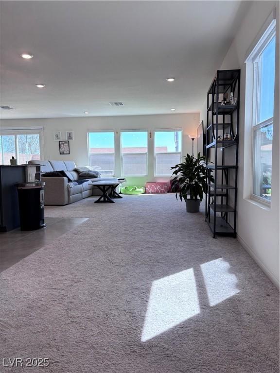 4993 Birchland Manor Ave, Las Vegas, NV 89139 - carpeted living room featuring recessed lighting