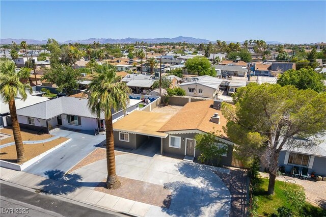 1916 Howard Ave, Las Vegas, NV 89104 - aerial perspective of suburban area featuring a mountainous background