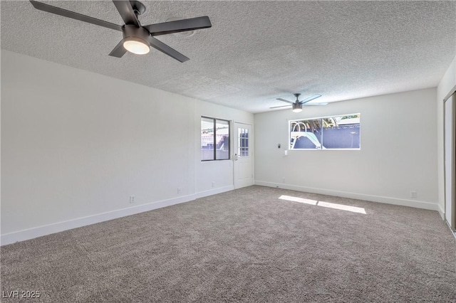 4277 Rimcrest Rd, Las Vegas, NV 89121 - empty room featuring ceiling fan, a textured ceiling, and carpet flooring