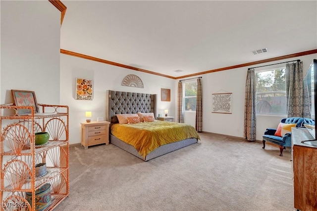 8812 Glenistar Gate Ave, Las Vegas, NV 89143 - bedroom featuring crown molding and light colored carpet