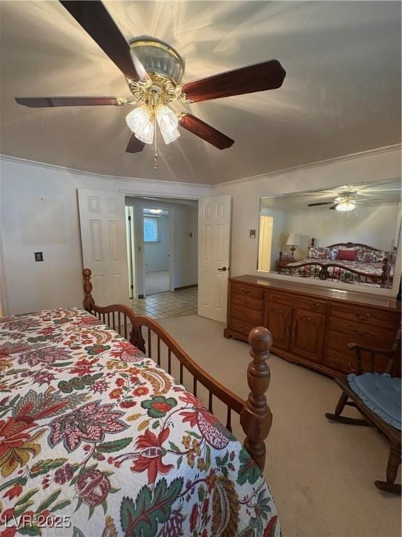 1133 Bell Ave, Ely, NV 89301 - bedroom with light colored carpet and ceiling fan