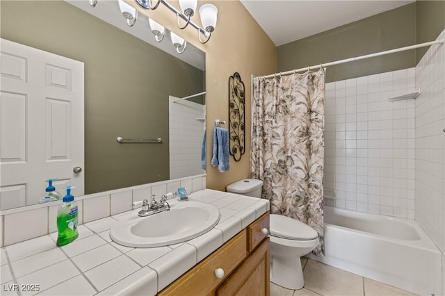 467 Muddy Peak Ct, Overton, NV 89040 - bathroom with vanity, tile patterned flooring, and shower / tub combo