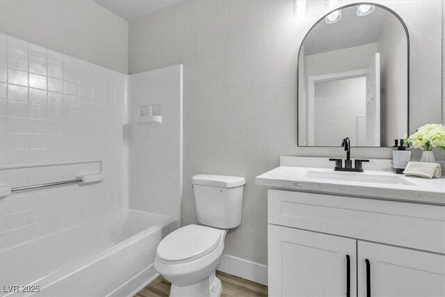 10373 Midnight Iris St, Las Vegas, NV 89183 - full bathroom with vanity, wood finished floors, and shower / tub combination