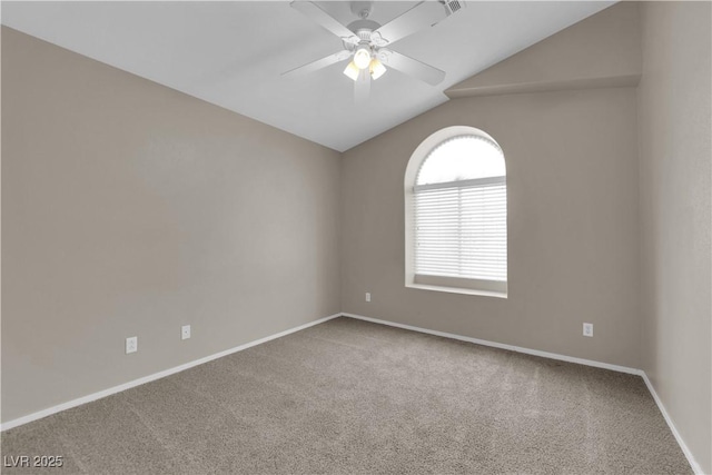 1553 Ivygate Ave, Las Vegas, NV 89183 - carpeted empty room featuring vaulted ceiling and a ceiling fan