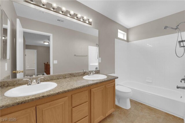 1553 Ivygate Ave, Las Vegas, NV 89183 - full bath with double vanity, bathtub / shower combination, and tile patterned floors