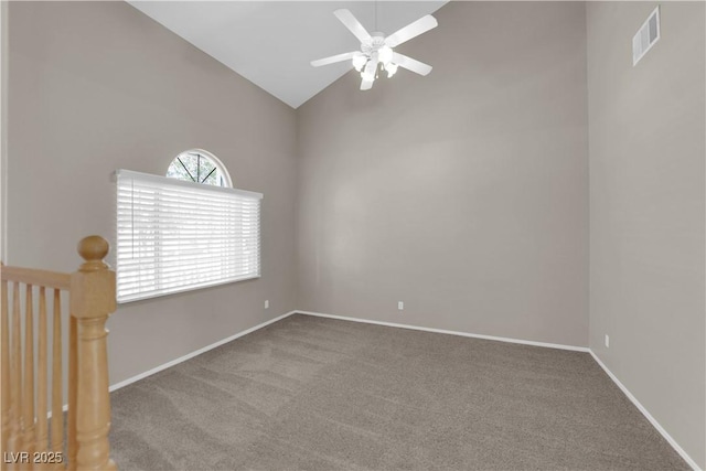 1553 Ivygate Ave, Las Vegas, NV 89183 - carpeted spare room with ceiling fan and vaulted ceiling